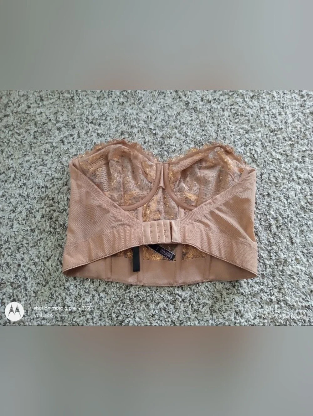 Victoria's Secret Very Sexy Gold Sequined Ziggy Floral Embroidery Corset Top 36D - Picture 4 of 14